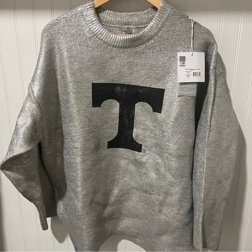 NWT Gameday Couture Tennessee Vols Women’s Shine Down Oversized Metallic Sweater